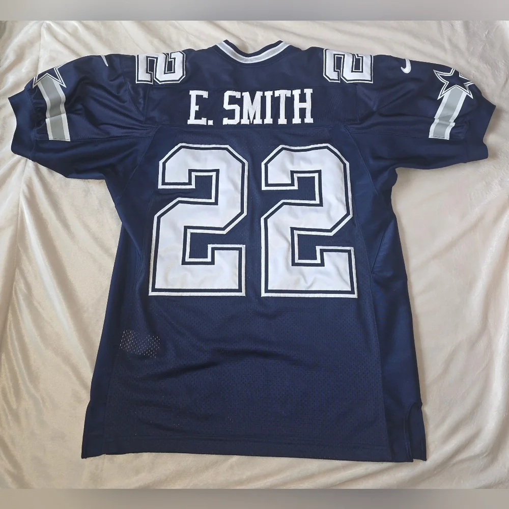 VINTAGE Nike Emmitt Smith Cowboys Authentic Pro Line Jersey Navy Blue Large - Picture 2 of 14